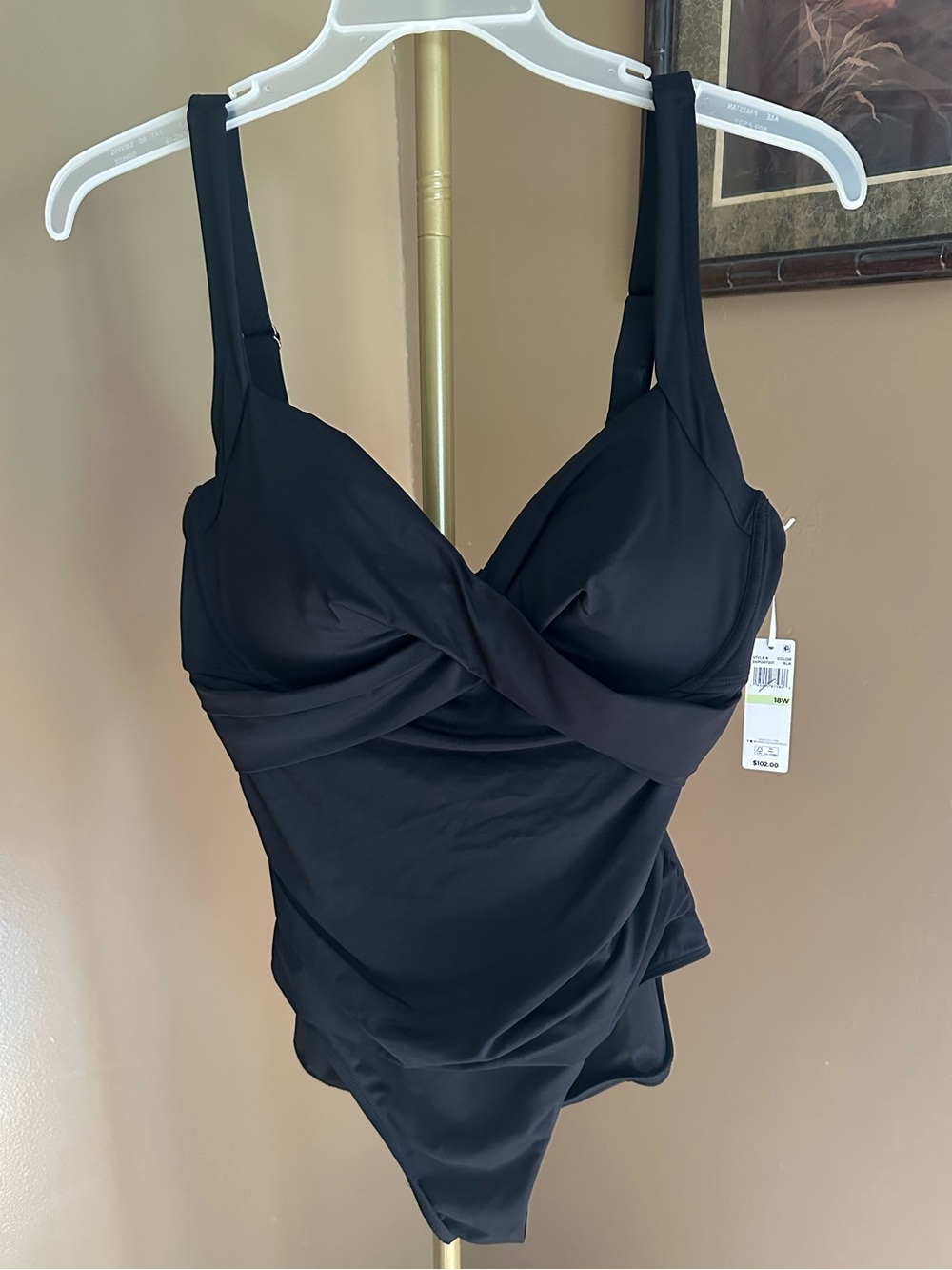 Anne Cole Black Twist-Front One-Piece Swimsuit